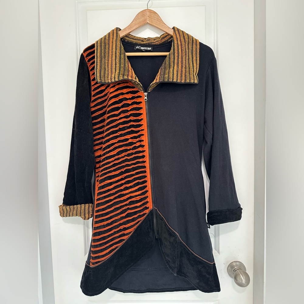 Leopards and Roses Ecclectic Hippie Boho Women's Cotton Jacket  Textured